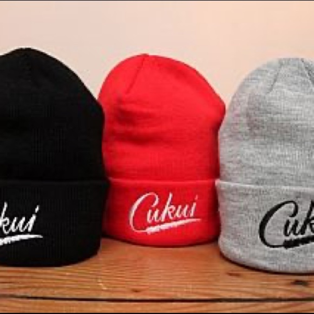 HP-Embroidered Cukui Feather Logo Beanie